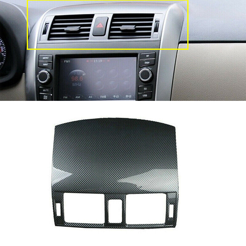 1PC arbon Fiber Center Console Air Vent Cover for Toyota for Corolla 2007-2013