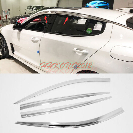 for Kia Stinger 2018-23 silver Window Wind Visors Sun Rain Guard Vent Deflectors