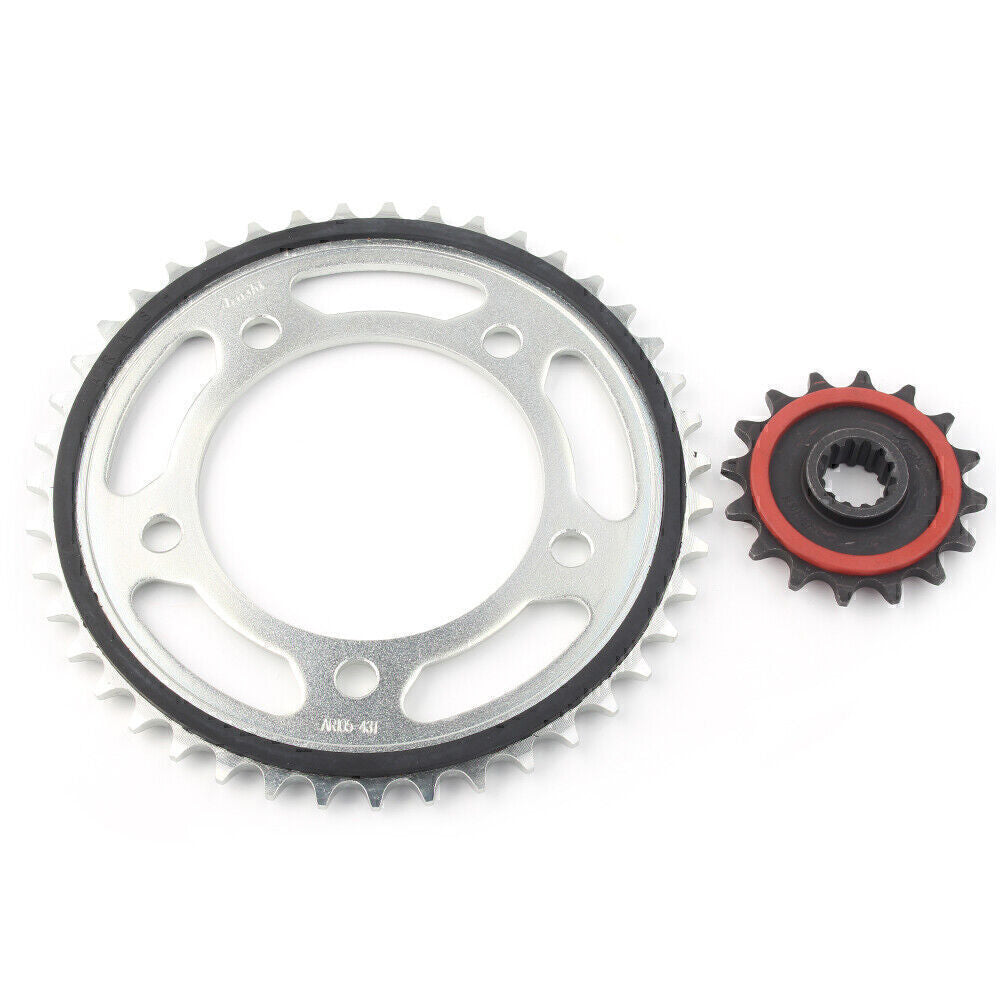 Gummiged?mpftes 16T Kettenrad vorne and hinten 43T f¨¹r for HONDA NC700 2012-2015