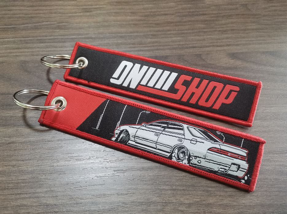 Car keychain/key ring embroidered nylon accessories, black and red, suitable for Honda for Acura .
