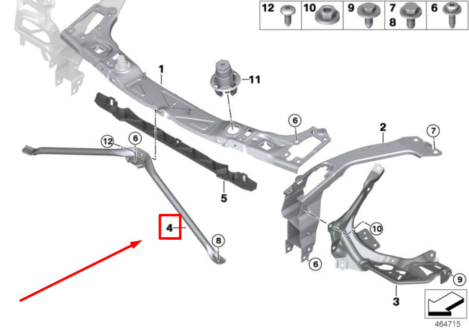 new 51647301593 V-Strut front panel for BMW for Mini Cooper (F55) 2015