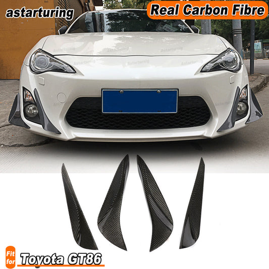REAL Carbon Front Bumper Splitter Fins Body Spiler Canard for Toyota GT86 12-18