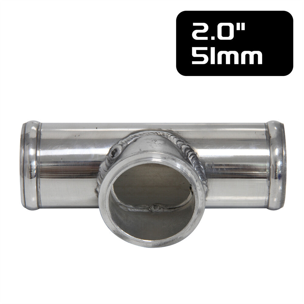 Universal 50mm V-band BOV Flange 2 Tube Pipe Blow off Valve Turbo Silver