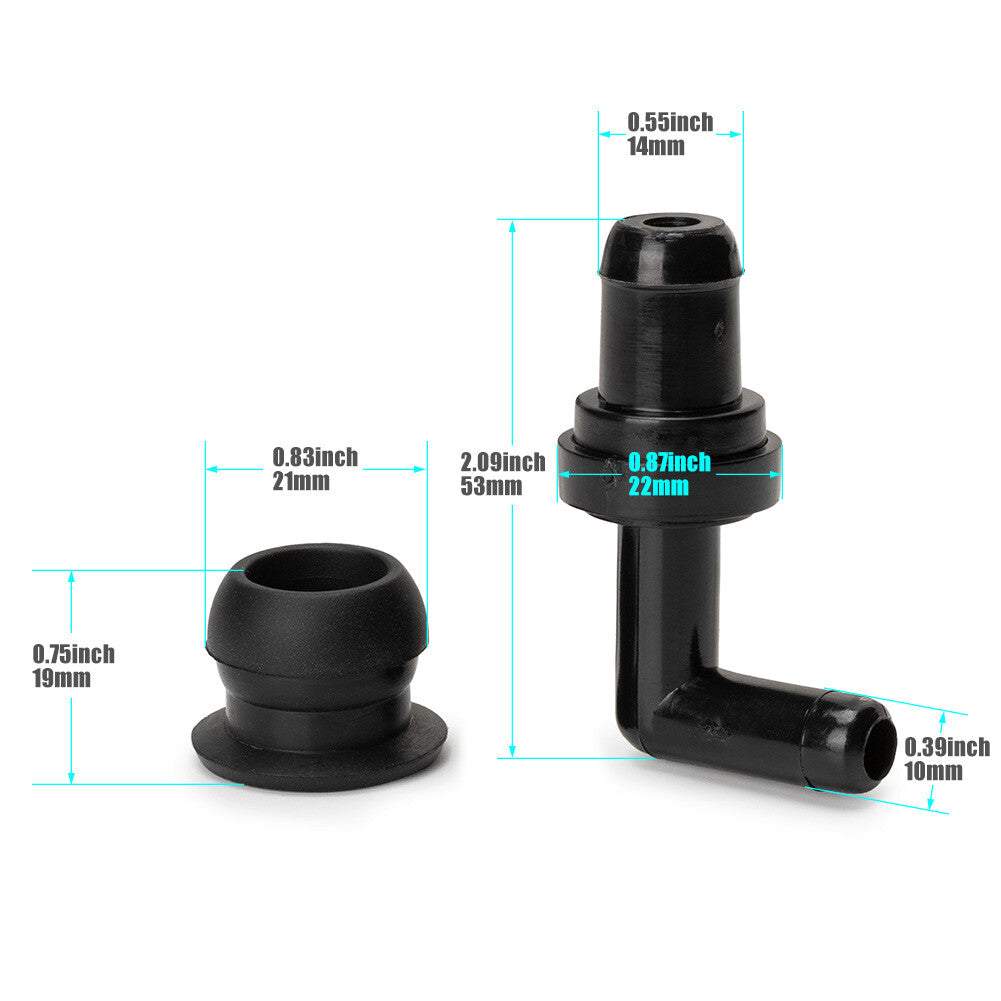 2-piece PVC valve and grommet kit for Civic , CR-V, CRX, and for Honda Accord 90¡ã 17130-PK1/PM6-003
