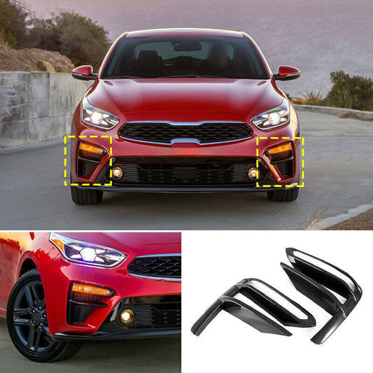 for Kia Forte Sedan 19-21 Carbon Fiber Front bumper Fog Light Cover Trim Part 2X