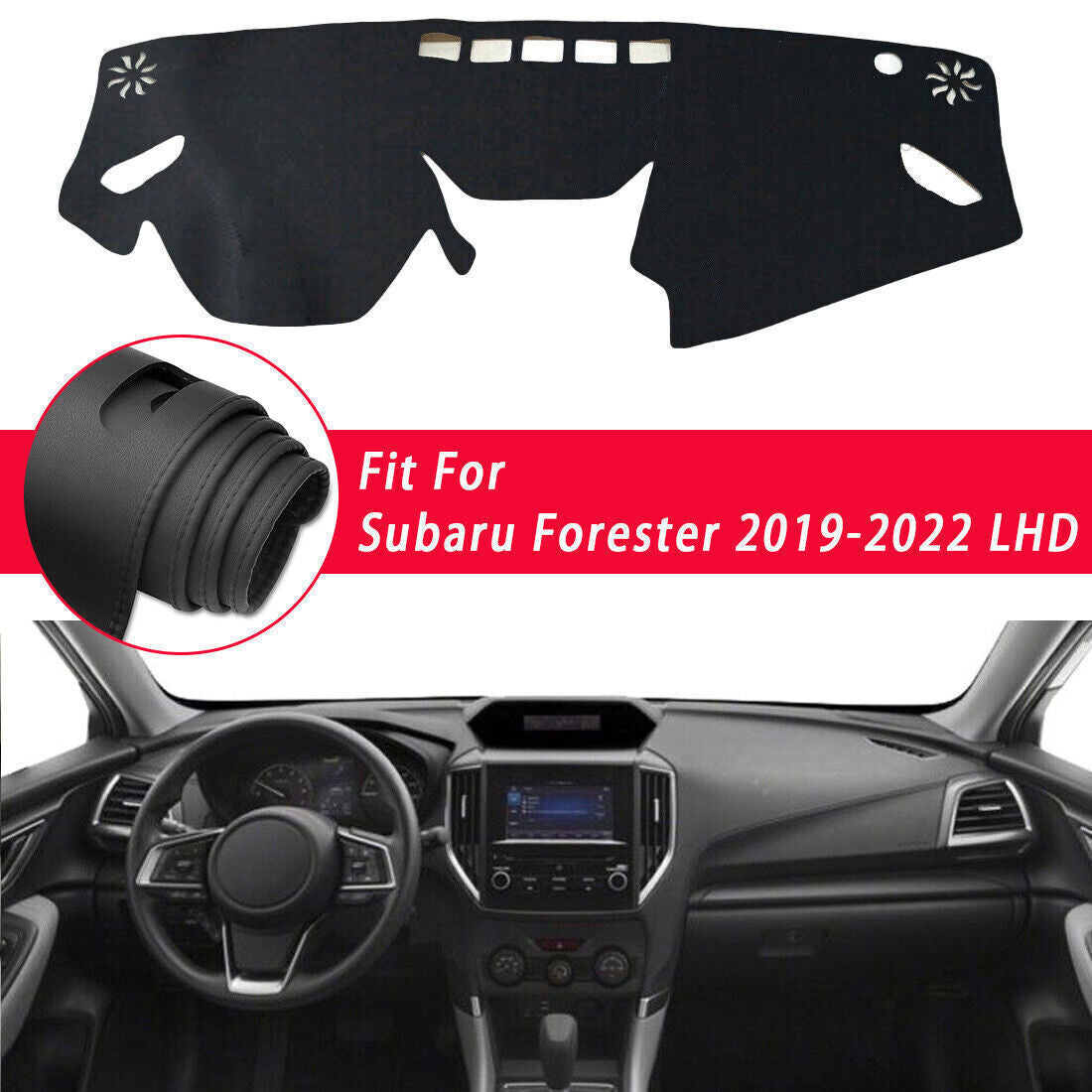 PU leather Dashboard Dash Mat Non-slip DashMat Pad for Subaru Forester 19-2022