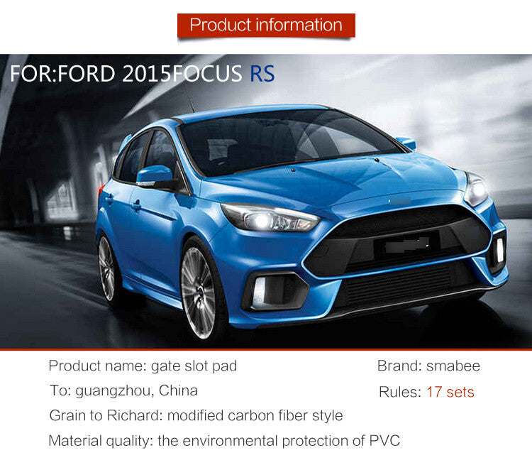Gate Slot Mat for Ford Focus RS 2015 - 2018 Accessories Cup Holder Anti-Slip Pad