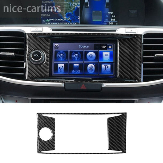 Carbon Fiber Central Console GPS Navigation Panel Cover for Honda Accord 13-17 B