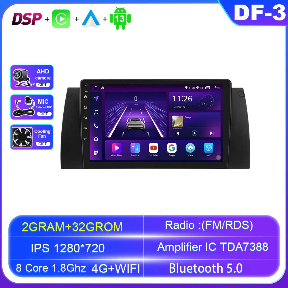 Car Radio for BMW 5 E39 E53 for X5 1995-2006 Auto GPS Stereo Multimedia Video Screen