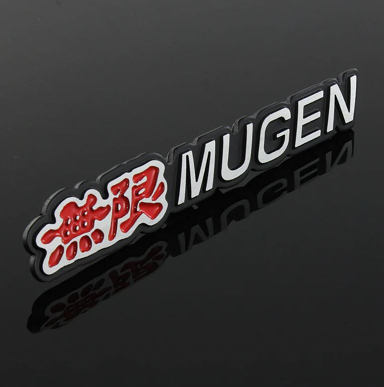 2 Mugen car rear sticker boots, trunk side badges for Honda for Acura,black and red