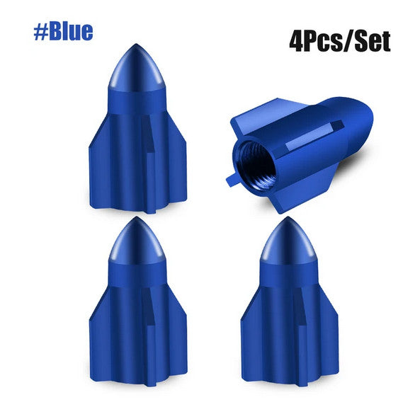 4-piece car tire valve cover rod air dust cover dustproof silver stud for Cadillac