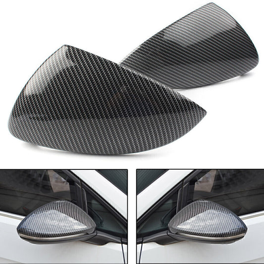 2x Replace Carbon Fiber Side Wing Mirror Caps Fit for VW for Golf MK7 MK7.5 R