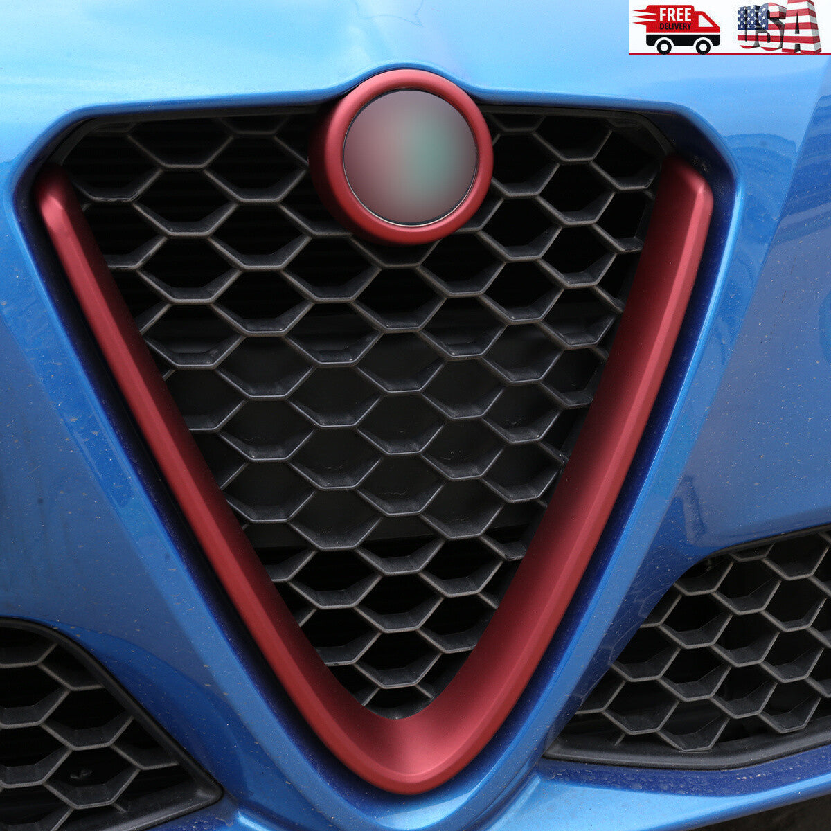 pair of carbon fiber interior door panel sticker decorations for Corvette C7 2014-2019.