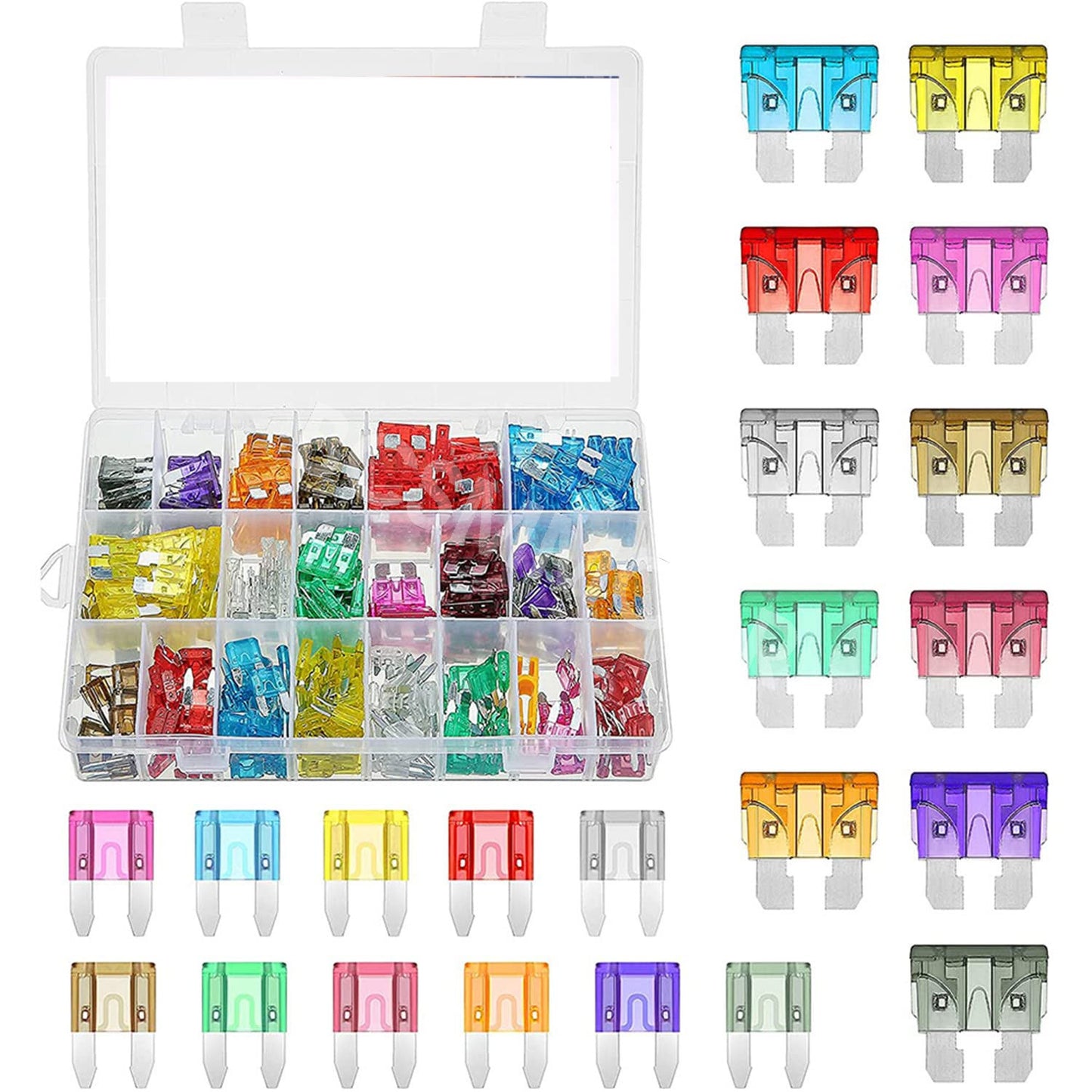 Circuit Fuse Auto Blade Fuses 11 Sizes 300Pcs Mixed With Clamp Assortment Kit
