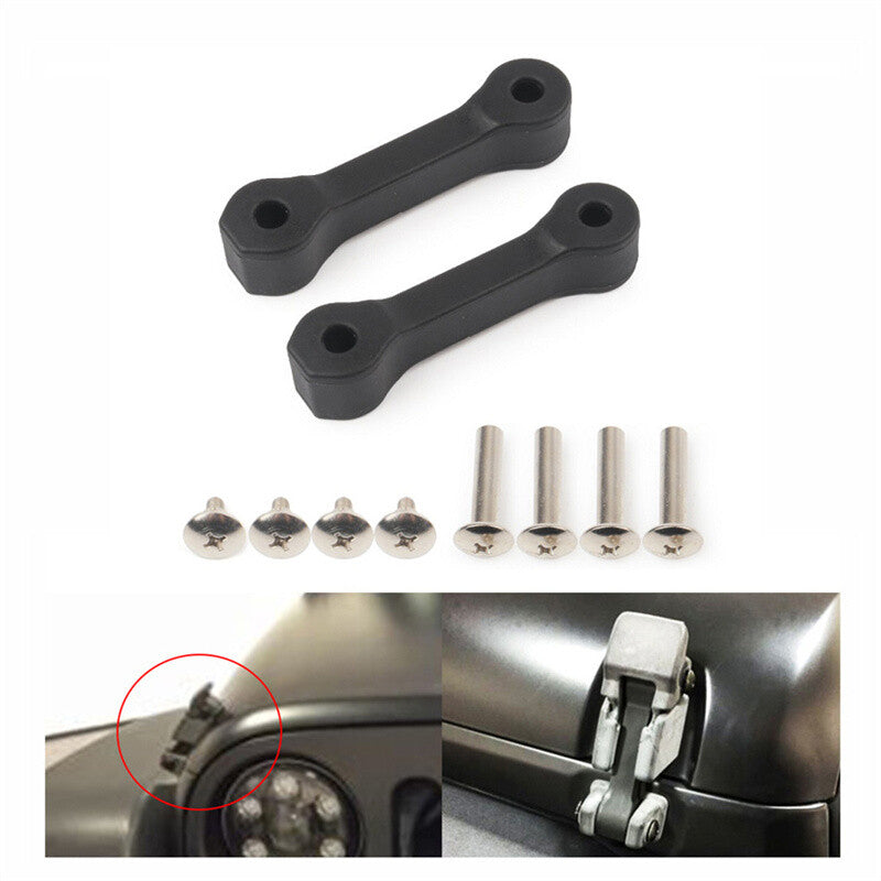 Hood Latch Upgrade Kit Fits for Jeep for Wrangler JK 2007-2017 Stops Shake Rattle Black