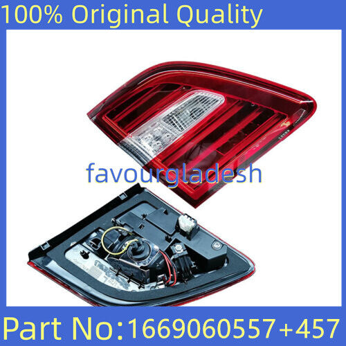 Pair Inner Rear Tail lights for Mercedes-Benz W166 ML300 ML350 ML400 2012-2015