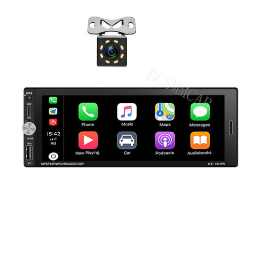 Car Stereo Radio Touch Screen 1Din Audio Video For Apple Carplay W/Free Cam