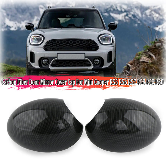 Dual carbon fiber door mirror caps for Mini Cooper R55 R56 R57 R58 R60