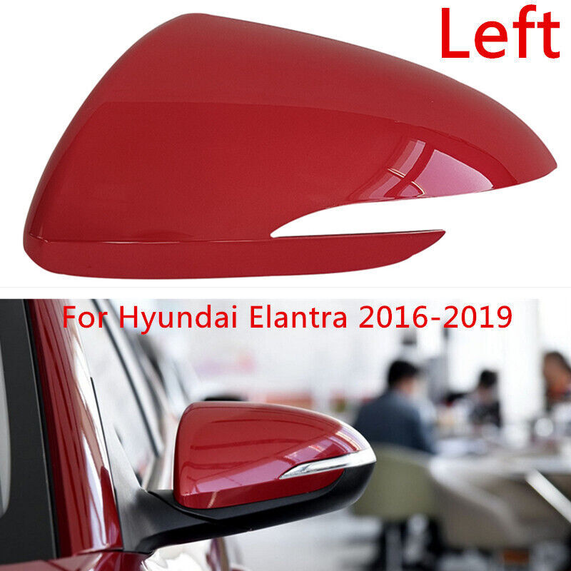 Red Left Rearview Door Mirror Cover Shell Cap Fit for Hyundai for Elantra 2016-2019