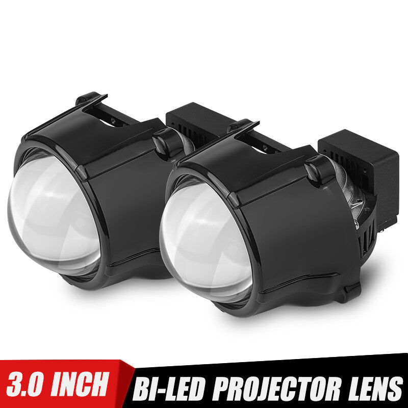 2x 3.0 '' Bi LED Projector Lens D2S D1S Headlight Hi/Lo Beam with Black Shrouds
