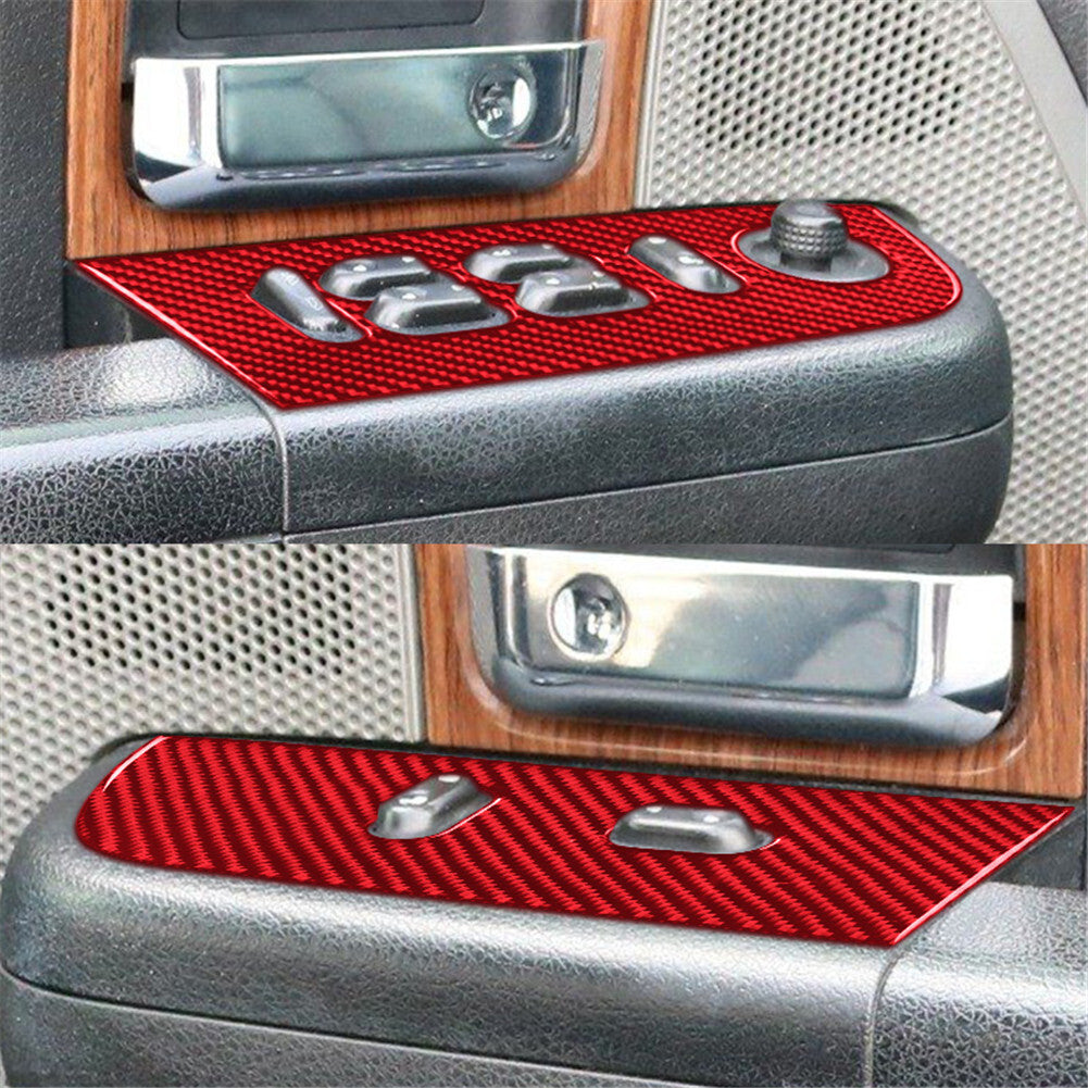 2X Carbon Fiber Interior Front Window Control Cover Trim for Ford F150 FX4 04-08