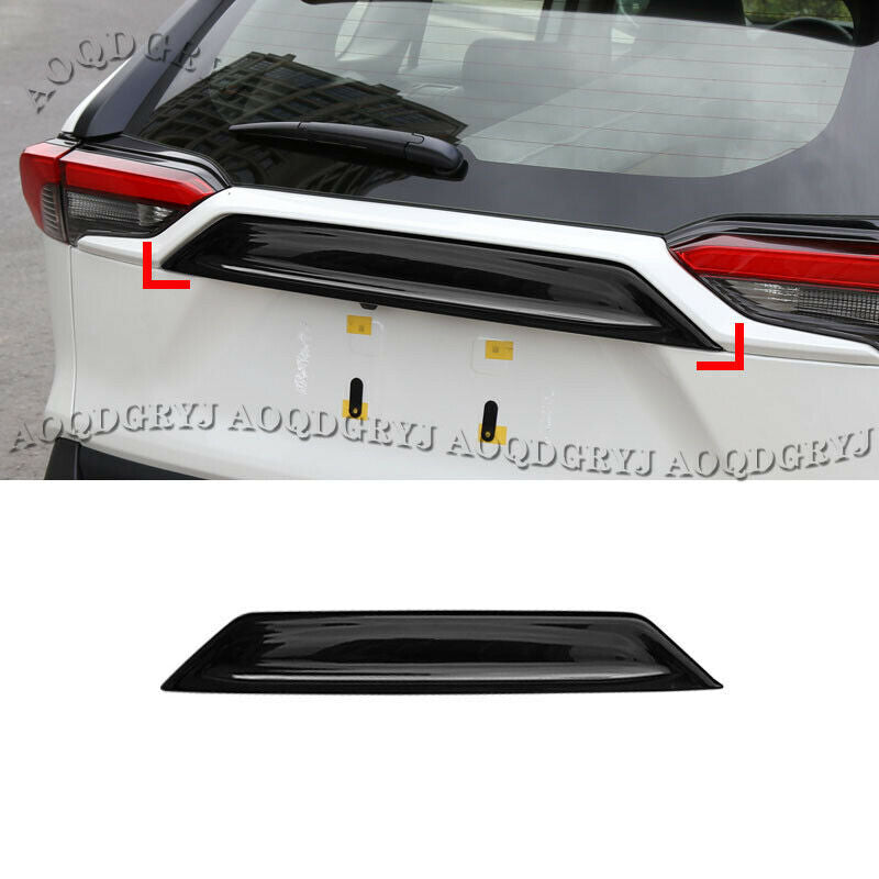 Glossy Black Rear Trunk Tailgate Lid Panel Cover Trim for TOYOTA RAV4 2019-2022