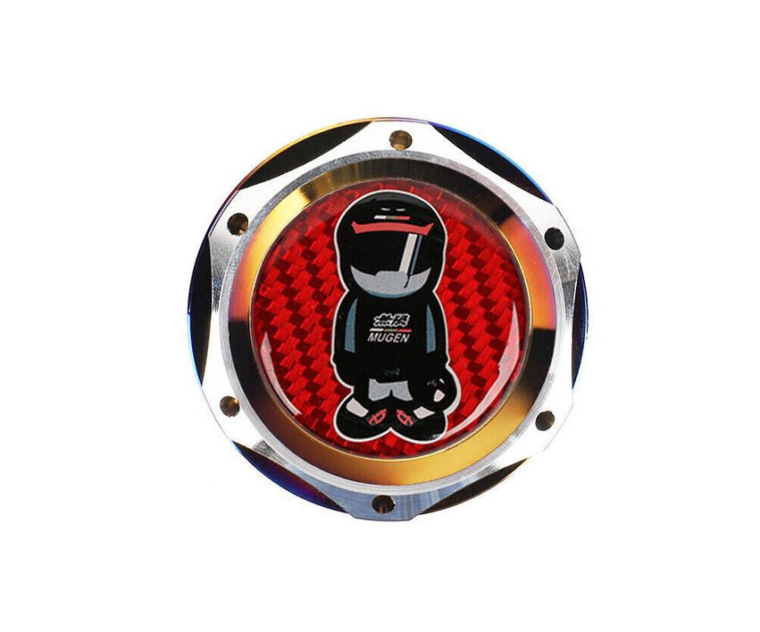 Mugen engine oil filler cap for Honda for Acura Neo Chrome Red Carbon