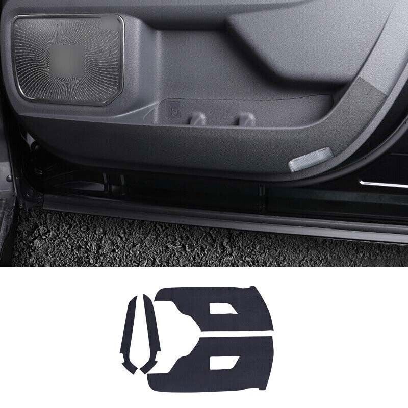 Black PU Leather Inner Door Anti-Kick Panel Cover Trim for Toyota for Sienna 2021-24