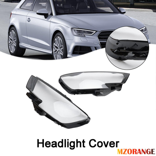 2¡Á F¨¹r for Audi A3 17-20 Scheinwerferglas Linse Scheinwerfer Abdeckung Links+Rechts