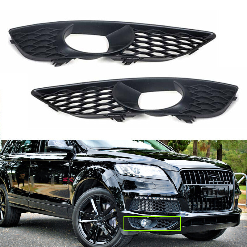 Front Bumper Fog Light Grilles Cover Pair for AUDI Q7 4L S-Line 2009-2014