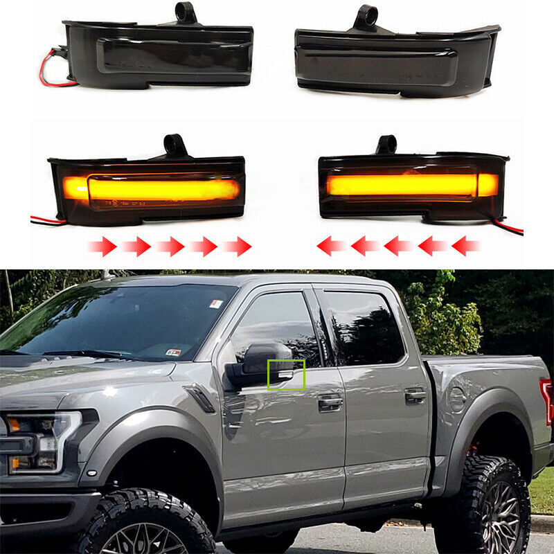 2 Pcs for Ford F-150 2015-2020 LED Dynamic Side Mirror Turn Signal Lights
