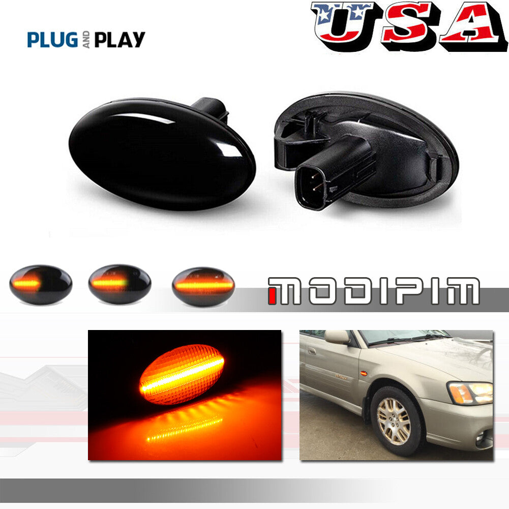 Two sequential LED side marker lights for Subaru Impreza WRX STI Forester Liberty