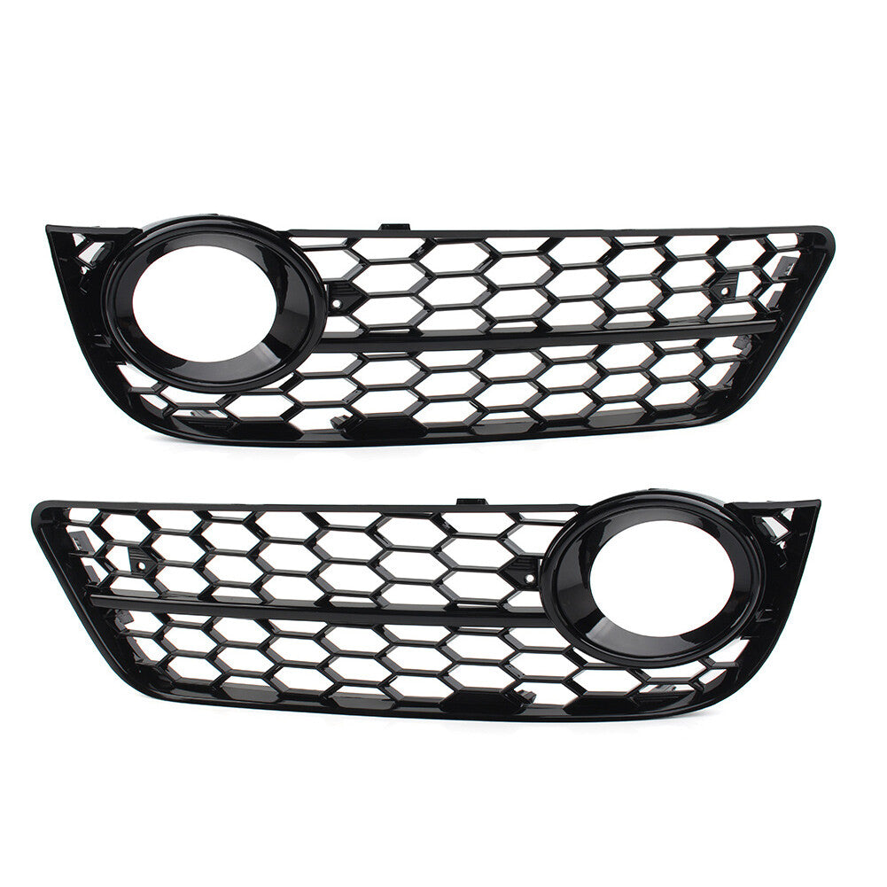 Front Bumper Fog Light Honeycomb Mesh Grille Cover Black Fit for Audi A5 08-11