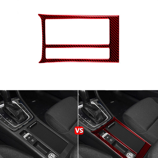 Red Carbon Fibre Water Cup Holder Trim for VW Golf7 MK7 2013-2017