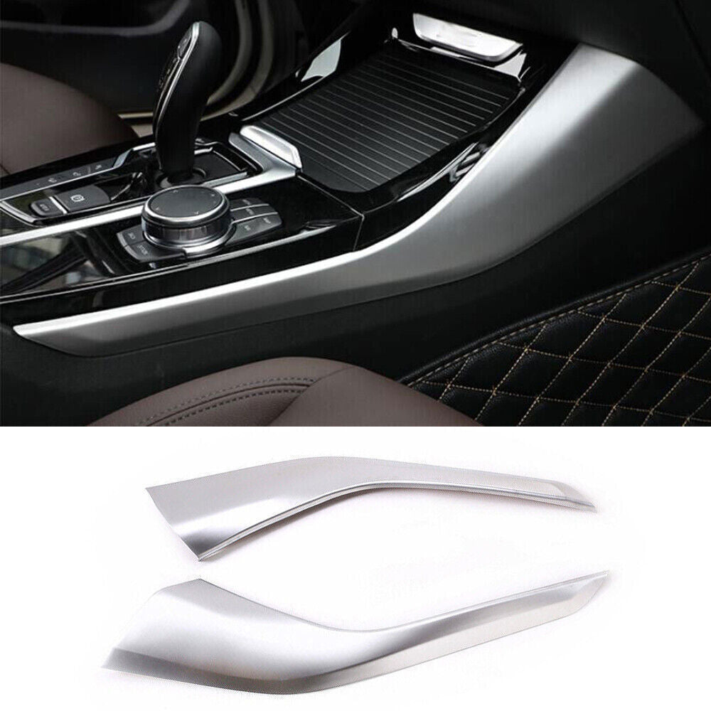 for BMW X3 G01 2018-2021 Matte Silver Car Gear Shift Both Side Panel Strip Trim