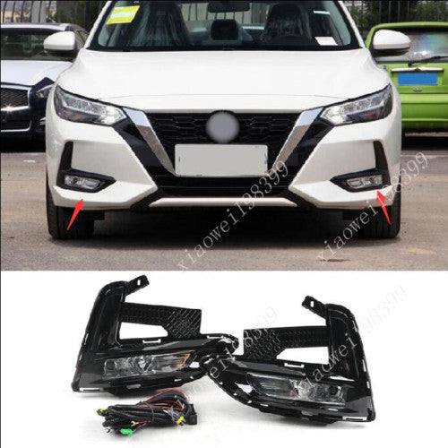 For 2020-2023 for Nissan Sentra Halogen Front Bumper Fog Lights Kit Car Accessory