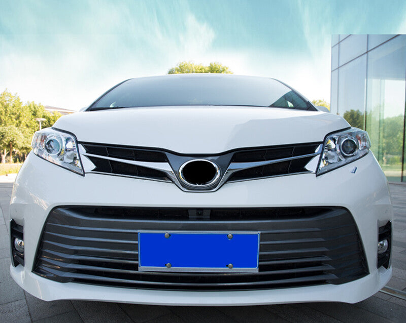 Cover Trim Front Chrome Style Fit for Toyota for Sienna 2018-2020 Grille Grill Strip