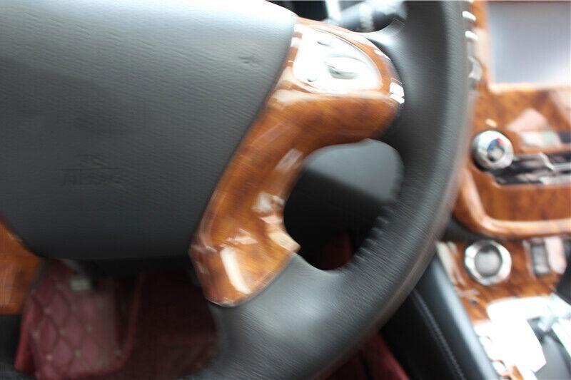 for Nissan Murano 2015-2021 Peach Wood Grain Steering Wheel Switch Cover Trim 2