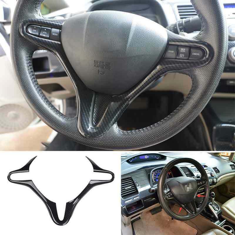 ABS Carbon Fiber inner Steering Wheel Moulding Cover Trim for Honda for Civic 06-11