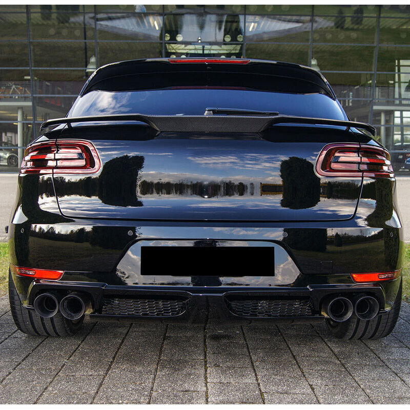REAL CARBON FIBER Trunk Spoiler Middle Wing Trim for Porsche Macan SUV 2014-2021