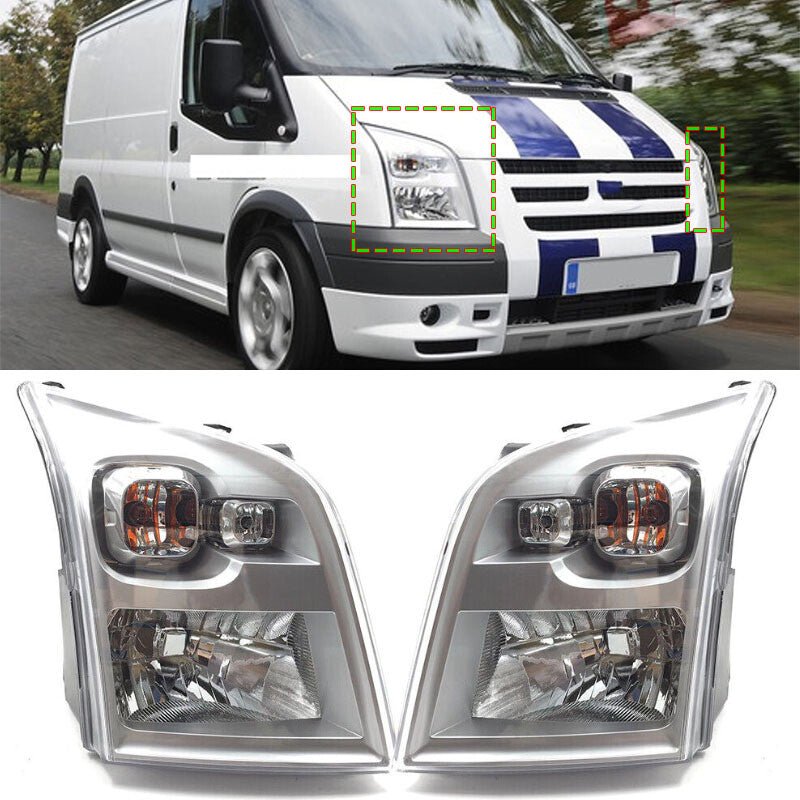 Left + Right Headlights for Ford Transit Van MK7 VM V348 2006 - 2014 (UK)