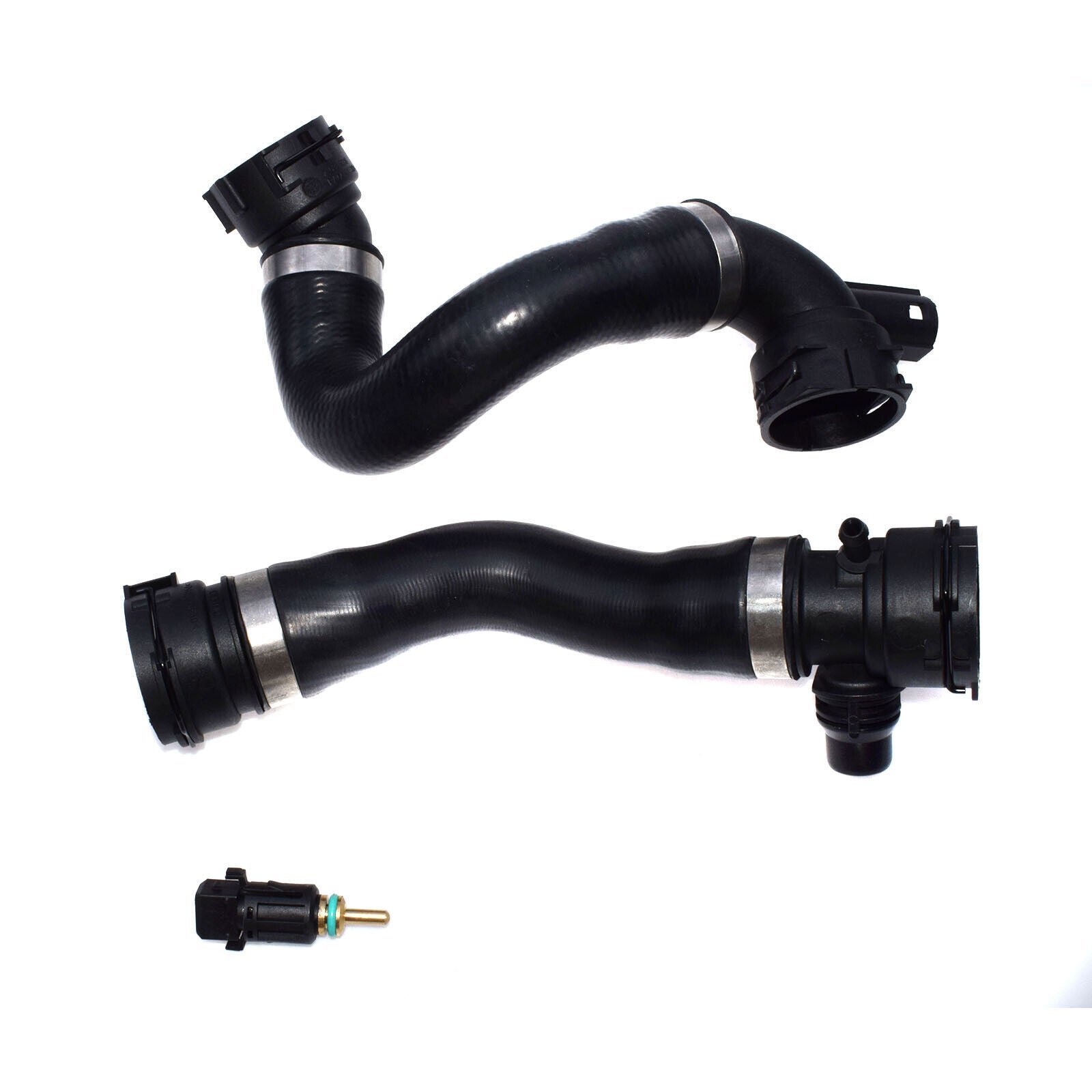 for BMW 128i 325i 328i 330i Lower Upper Radiator Coolant Hoses + Sensor Set