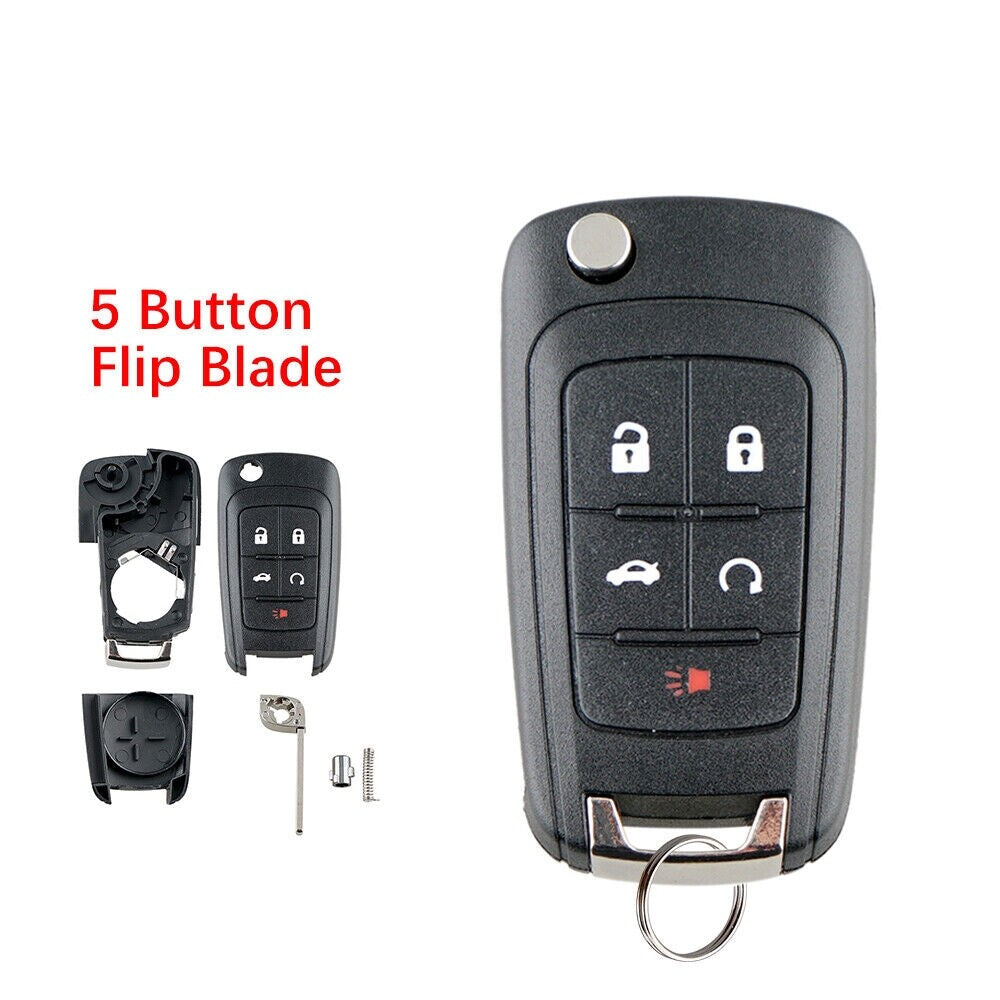5-Button Remote Key Case for 2010-2016 for Chevrolet Camaro for Cruze Equinox Malibu HU100