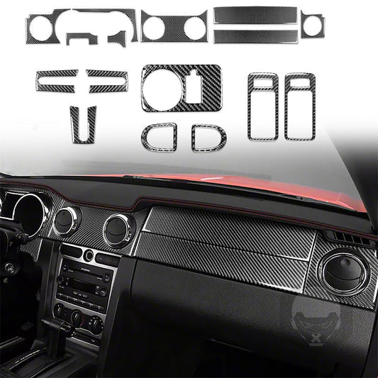 16¡ÁCarbon Fiber Interior Kit Set Trim for Ford for Mustang 2005-2009 Dashboard Cover