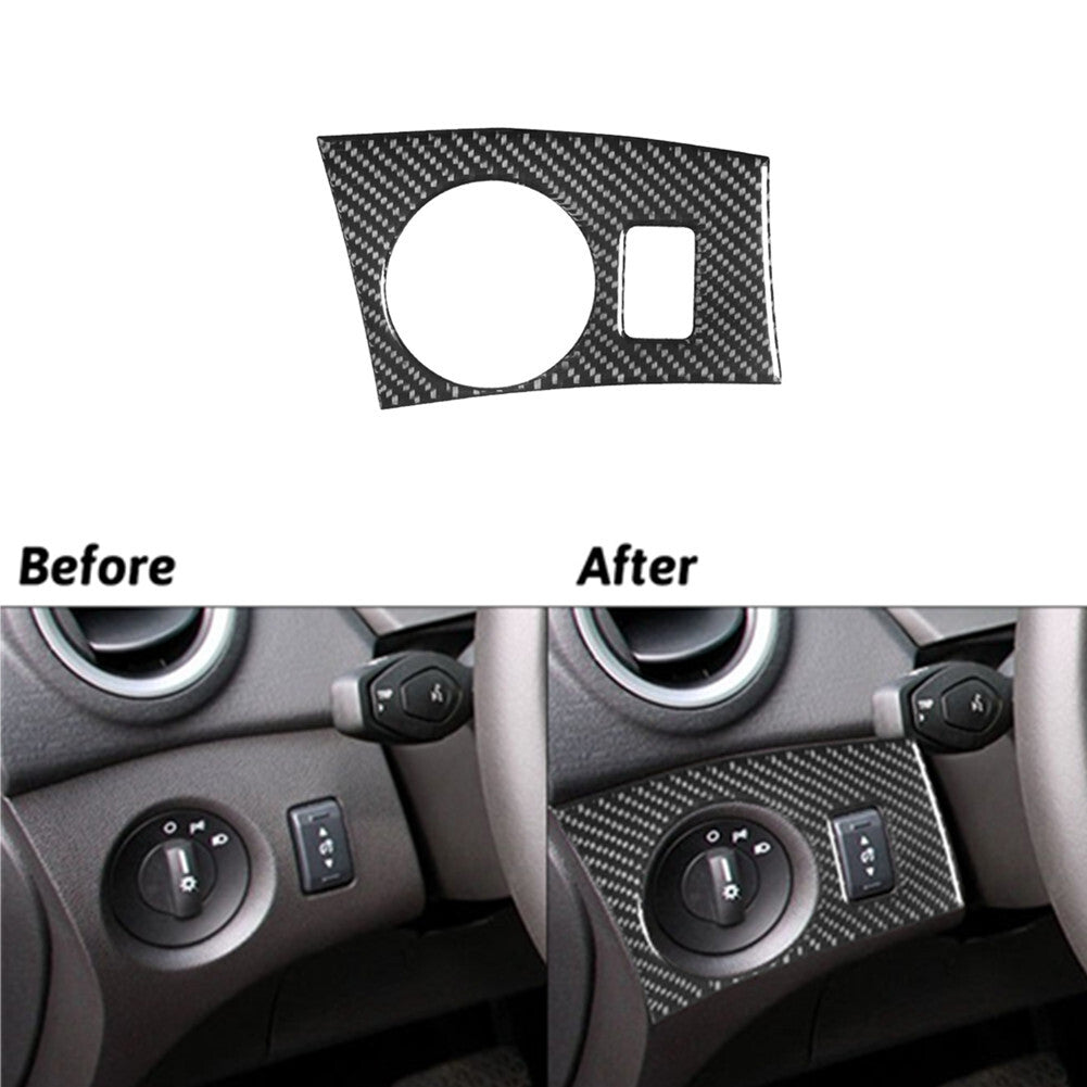 Carbon Fiber Inner Dim Light Control Panel Cover Trim for Ford Fiesta 2011-2015