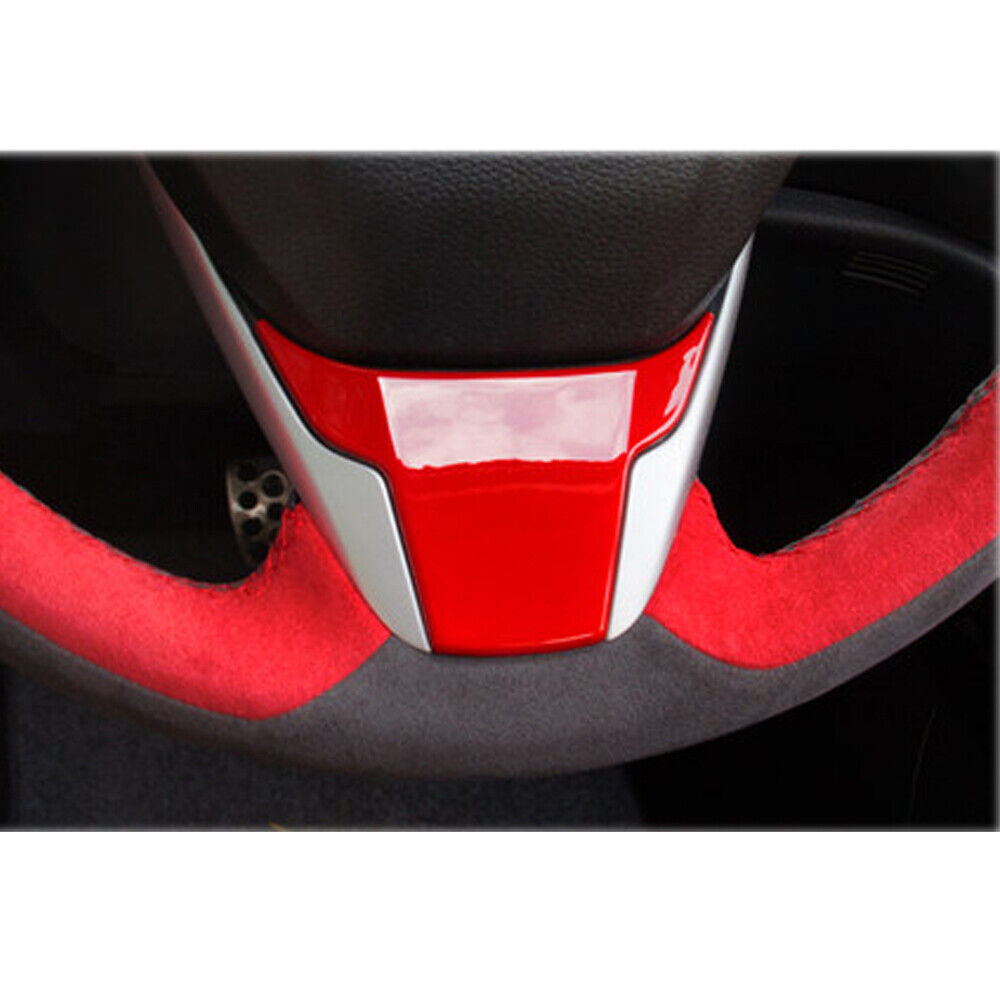 Steering Wheel U Type Cover Trim Fit for Honda for Civic 10th 2016-2021 Bright Red