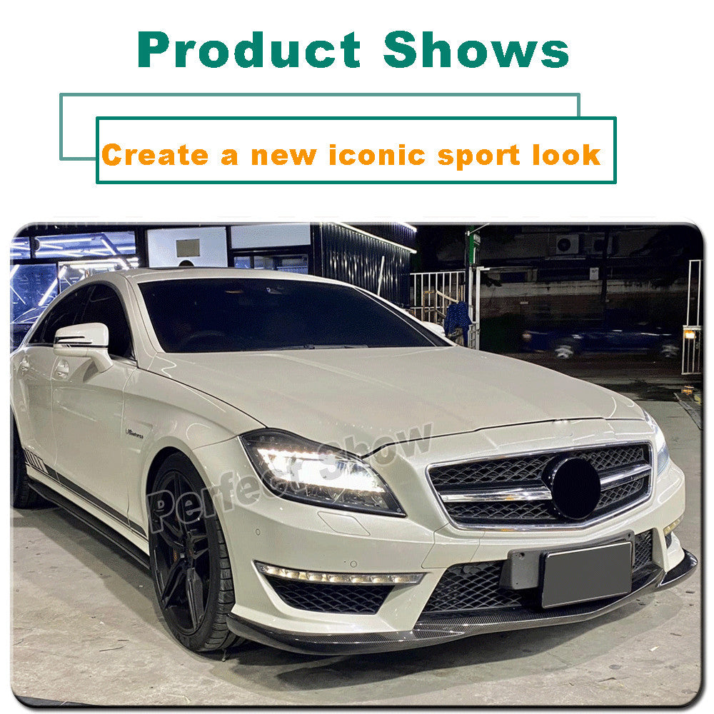 for Mercedes-Benz W218 CLS63 2012-2017 REAL Carbon Front Bumper Lip Spoiler
