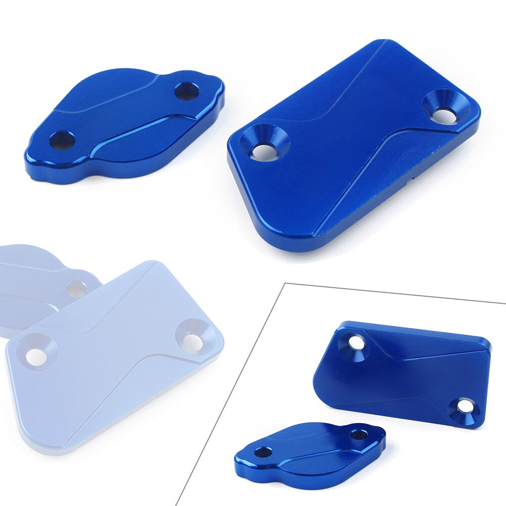 Front Rear Brake Reservoir Fluid Cover Fit for Yamaha YZ125 YZ250 YZ450F WR250F Blue