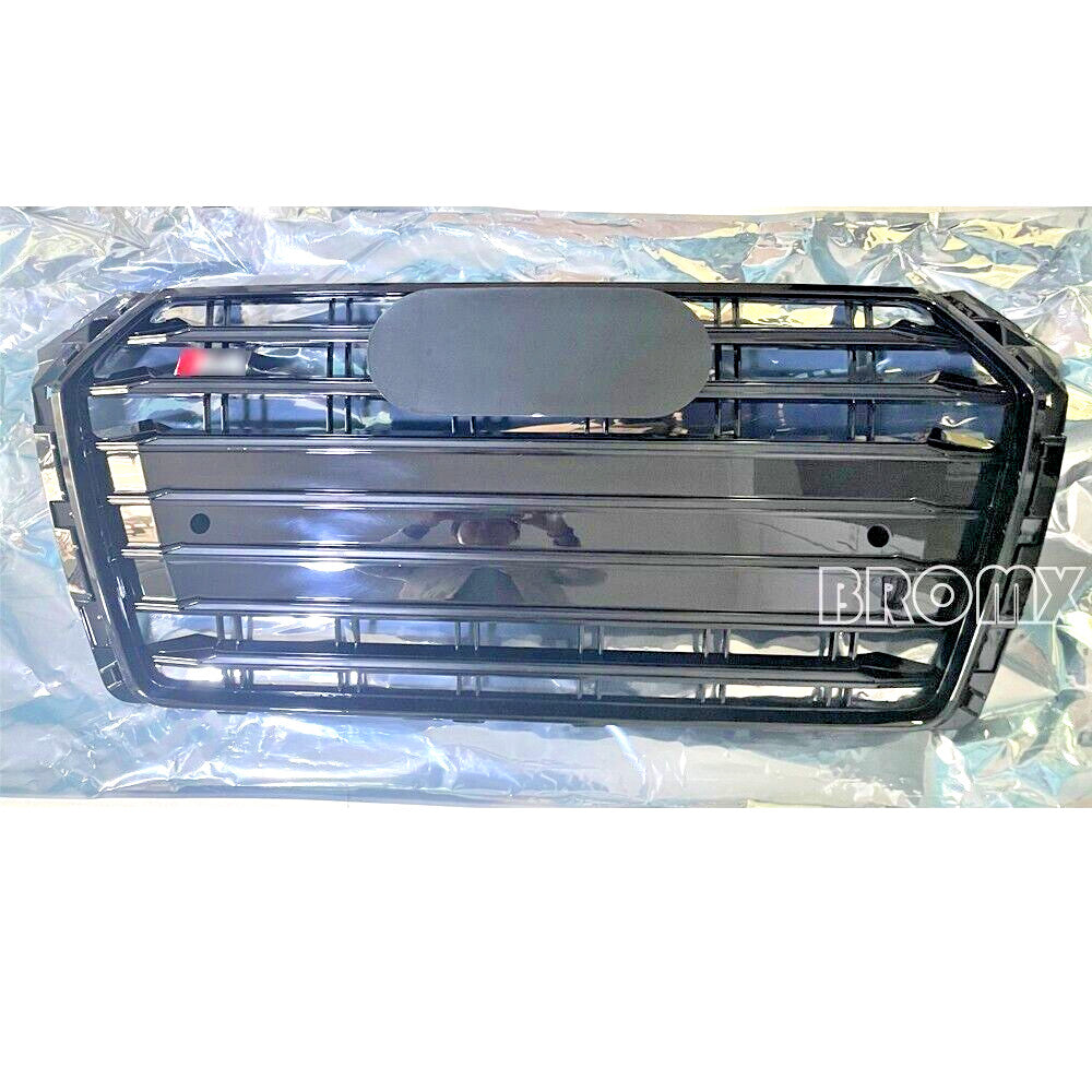 Front Bumper Grill Mesh W/PDC Grille Fit for Audi A4 S4 2017 2018 2019 All Black