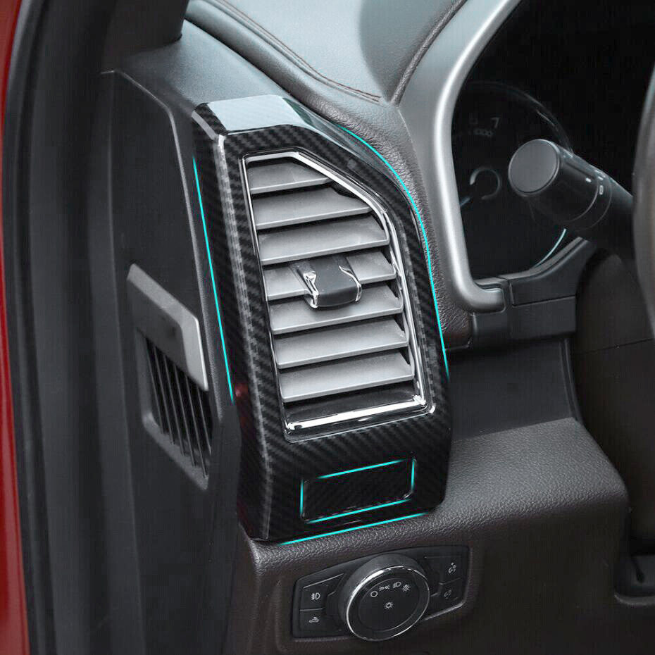 Car dashboard side vent socket cover trim for Ford F150 15-20 accessories carbon fiber